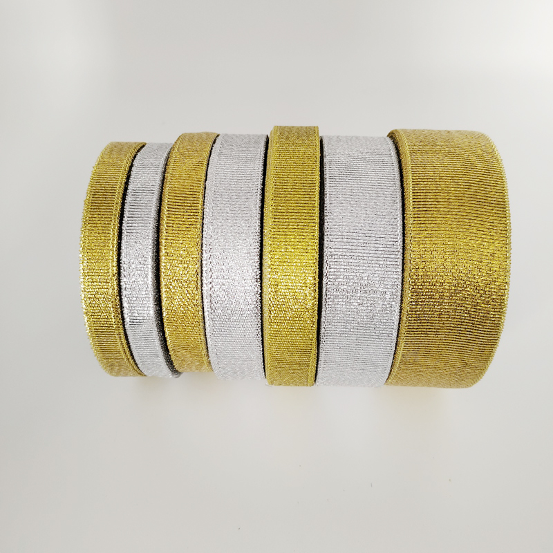 Gold Silver Glitter Ribbon