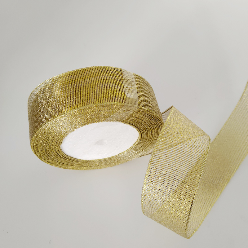 Gold Silver Glitter Ribbon