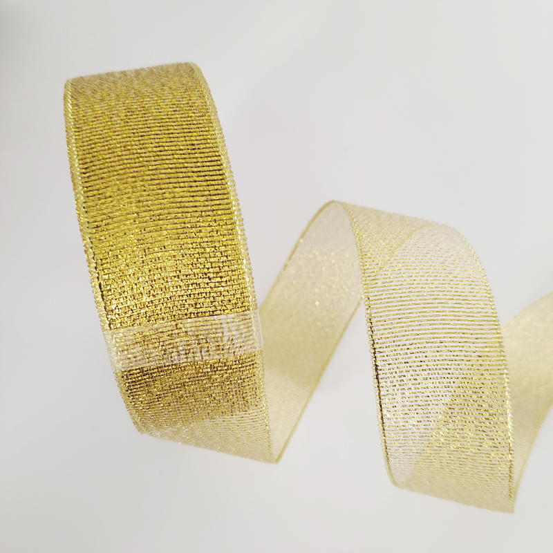 Gold Silver Glitter Ribbon